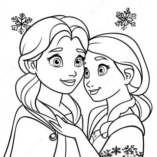 Elsa And Anna In Winter Wonderland Coloring Page 3580-2909