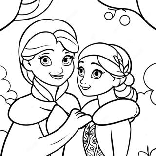 Elsa And Anna In Winter Wonderland Coloring Page 3580-2910