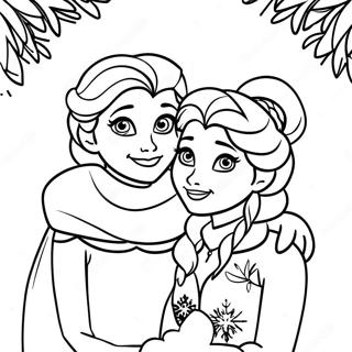 Elsa And Anna In Winter Wonderland Coloring Page 3580-2911