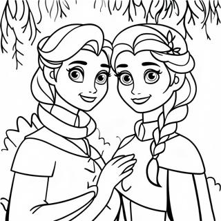 Elsa And Anna In Winter Wonderland Coloring Page 3580-2912