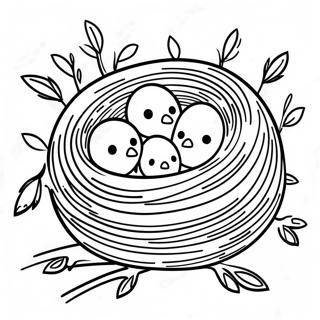 Cozy Bird Nest Coloring Page 35814-29786