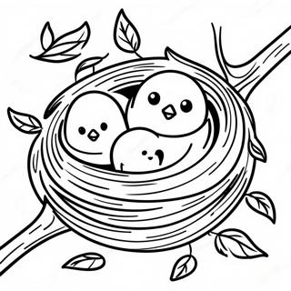 Cozy Bird Nest Coloring Page 35814-29787