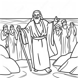 Moses Parting The Red Sea Coloring Page 35824-29793