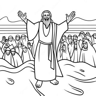 Moses Parting The Red Sea Coloring Page 35824-29794