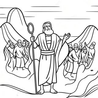 Moses Parting The Red Sea Coloring Page 35824-29795