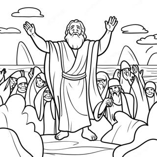 Moses Parting The Red Sea Coloring Page 35824-29796