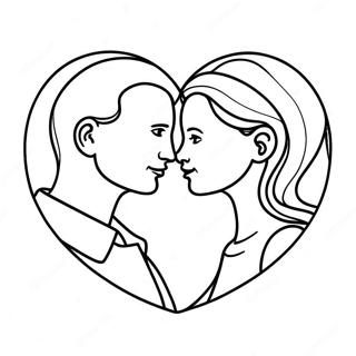 Romantic True Love Couple Coloring Page 35854-29818