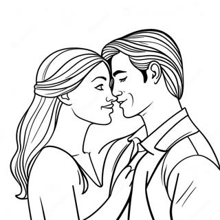 Romantic True Love Couple Coloring Page 35854-29819