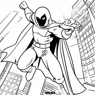 Moon Knight In Action Coloring Page 35884-29841