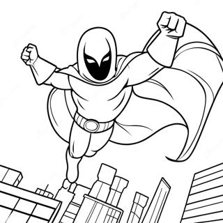 Moon Knight In Action Coloring Page 35884-29843