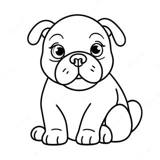 Cute Bulldog Puppy Coloring Page 3590-2917