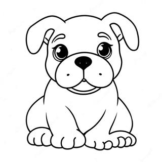 Cute Bulldog Puppy Coloring Page 3590-2918