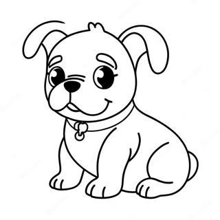 Cute Bulldog Puppy Coloring Page 3590-2919