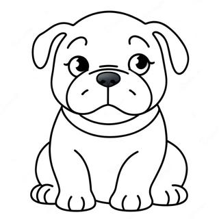 Cute Bulldog Puppy Coloring Page 3590-2920