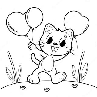 Felix The Cat Playing With Balloons Coloring Page 35914-29865