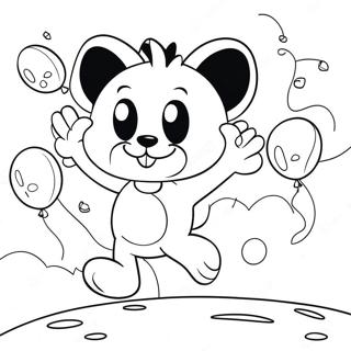 Felix The Cat Playing With Balloons Coloring Page 35914-29867