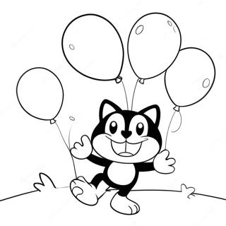 Felix The Cat Playing With Balloons Coloring Page 35914-29868