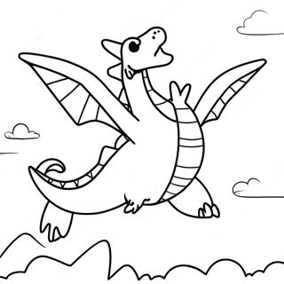 Garchomp Flying In The Sky Coloring Page 35924-29874