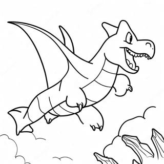 Garchomp Flying In The Sky Coloring Page 35924-29875