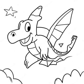 Garchomp Flying In The Sky Coloring Page 35924-29971