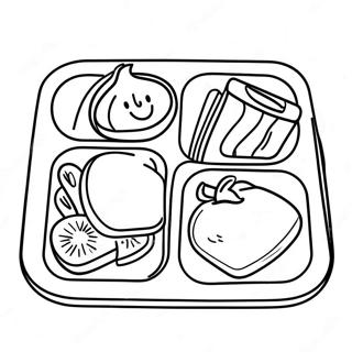 Colorful School Lunch Tray Coloring Page 35944-29890