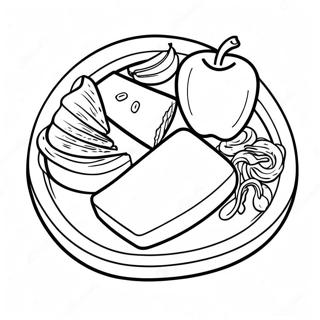 Colorful School Lunch Tray Coloring Page 35944-29986