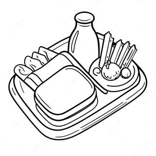 Colorful School Lunch Tray Coloring Page 35944-29987