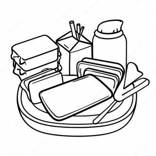 Colorful School Lunch Tray Coloring Page 35944-29988