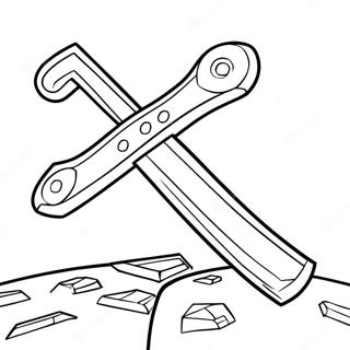 Minecraft Pickaxe Coloring Page 35973-29911