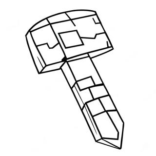 Minecraft Pickaxe Coloring Page 35973-29912