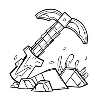 Minecraft Pickaxe Coloring Page 35973-30005