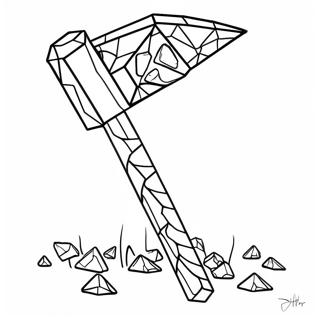 Diamond Minecraft Pickaxe Coloring Page 35974-29916