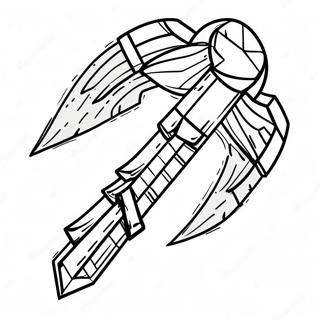 Diamond Minecraft Pickaxe Coloring Page 35974-30013