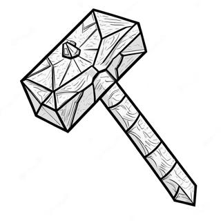 Diamond Minecraft Pickaxe Coloring Page 35974-30015