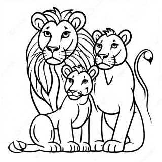 Lion Family Coloring Page 36003-30030