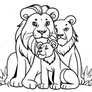 Lion Family Coloring Page 36003-30031