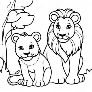 Lion Family Coloring Page 36003-30032