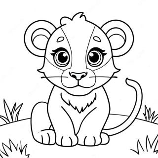 Playful Lion Cub Coloring Page 36004-30037