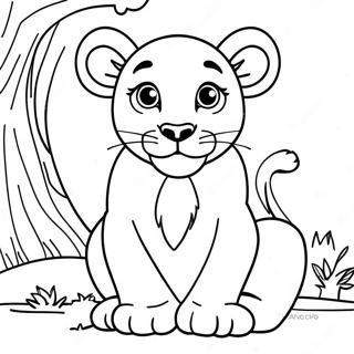 Playful Lion Cub Coloring Page 36004-30038