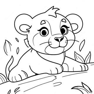 Playful Lion Cub Coloring Page 36004-30040