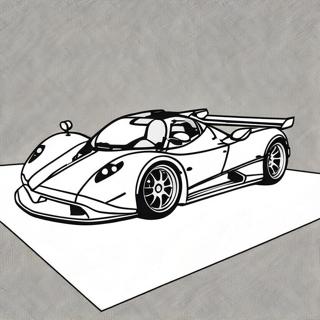 Pagani Zonda In Action Coloring Page 36014-30053