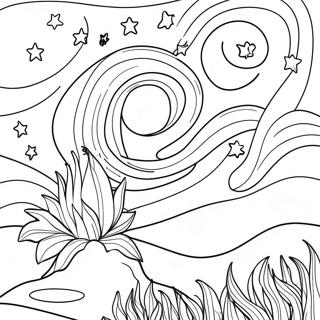 Sparkling Starry Night Coloring Page 36024-30047