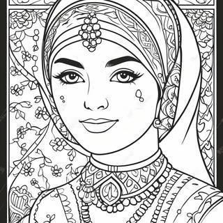 Muslim Girl Coloring Pages