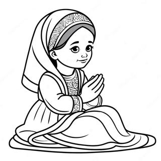 Muslim Girl Praying Coloring Page 36034-30067