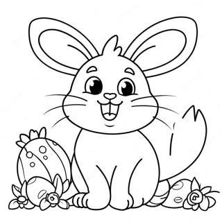 Playful Easter Cat With Bunny Ears Coloring Page 36054-30070