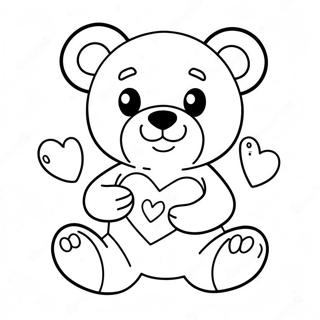 Cute Teddy Bear With Heart Coloring Page 36113-30122