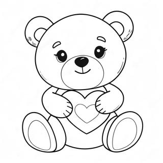 Cute Teddy Bear With Heart Coloring Page 36113-30123