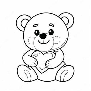 Cute Teddy Bear With Heart Coloring Page 36113-30124