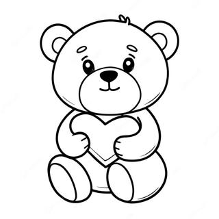 Adorable Teddy Bear Holding A Heart Coloring Page 36114-30125