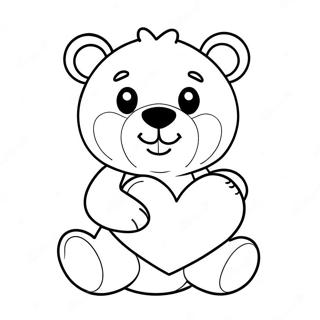 Adorable Teddy Bear Holding A Heart Coloring Page 36114-30126